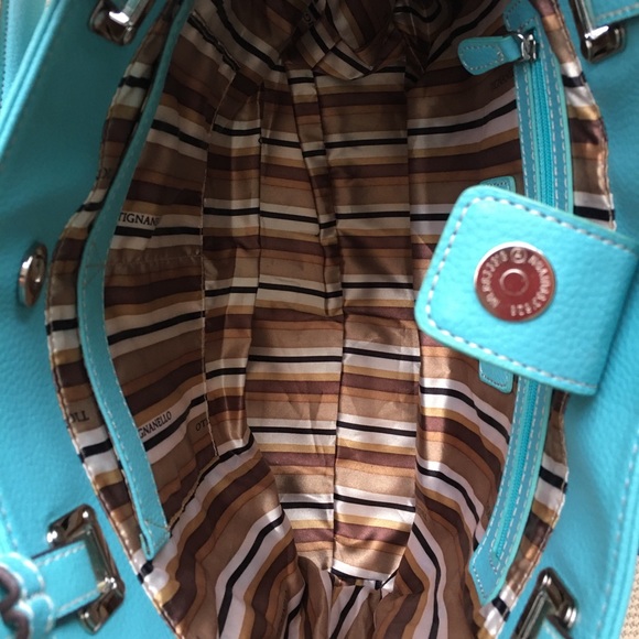 NWOT - Tignanello Hobo Aqua Pebble Leather Shopper - Picture 8 of 8